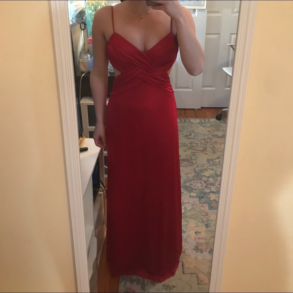 Hot Red Cutout Prom Dress